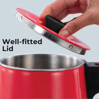Hawkins Electric Red Kettle 1.2 Litre | 1200W | Cool Touch Body | Auto Cut-Off & Dry-Boil Protection | LED Indicator | Cord Storage | Red (HKT1R)
