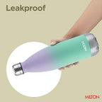 Milton Dewie Duo 1000 Thermosteel Water Bottle 1000 ml, 24 Hr Hot and Cold I Leak Proof Lid, ISI Certified I Vacuum Insulated I for Office, Gym, School I Green Purple