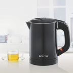 Borosil Eva Cool Touch Stainless Steel Electric Kettle | Made in India | 360° Rotating Base, Auto Cut-Off, Dry Boil Protection | Boil Water for Tea, Coffee & Soup | 1 Year Warranty (600 ml)