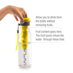 CELLO Infuse Water Bottle 800ml, Yellow | Food Grade Unbreakable Detox Bottle with Infuser Chamber | Reusable Leakproof Lightweight Easy to Carry Fridge Pet Bottle For Home, Gym & Outdoor Hydration