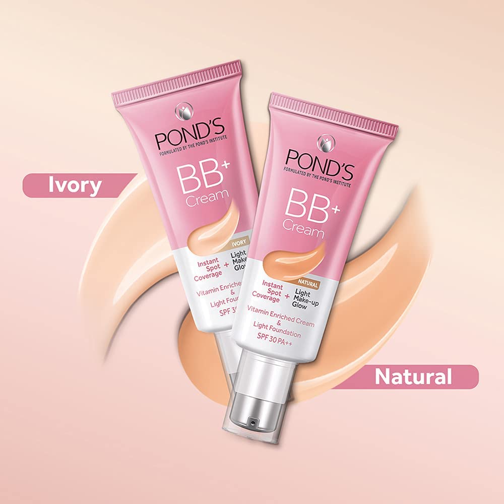POND'S BB+ Cream|| Instant Spot Coverage + Light Make-up Glow|| Ivory 30g