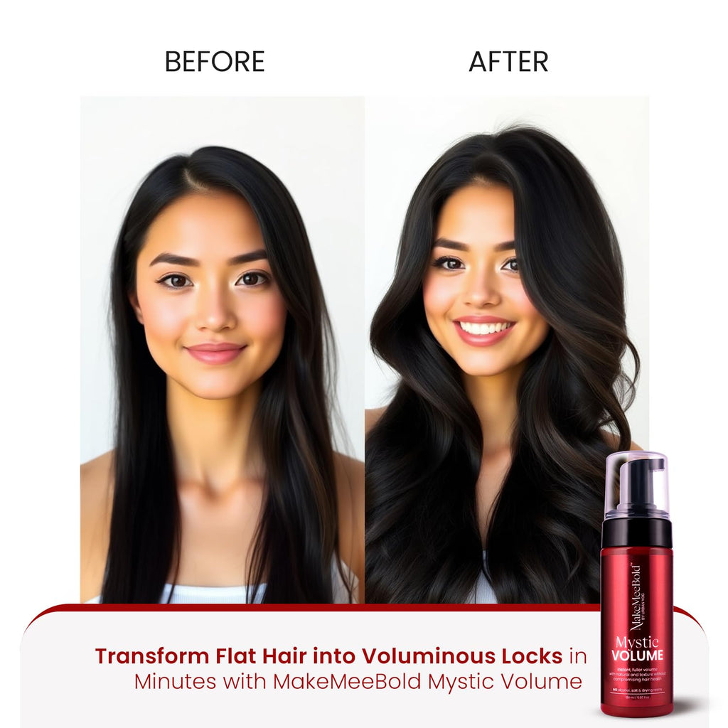Urban yog Makemeebold 3-In-1 Hot Air Brush & Mystic Volume Hair Styling Foam(150Ml),Hair Dryer,Straightener,Volumizer|1200 Watts Blow Dryer Brush|Volumizing Foam For Fine Hair,Paraben-Free,Black