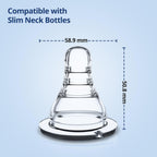 LuvLap Anti-Colic Essential Teat/Nipple for Slim Neck Bottle,4Pcs Variable Flow, 9M+, Made ofSoft & Flexible Silicone, Mimics Breastfeeding, Leak Proof, Bpa Free, Comes with Sturdy Base