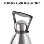 CELLO Swift Stainless Steel Hot and Cold Water Bottle 2000 ml Silver | ISI Certified Spillproof Leakproof Screw Lid Double Wall Vacuum Insulated Thermos Flask Water Bottle for Home Office Gym Travel