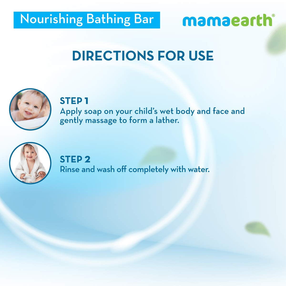 Mamaearth Fruit based Nourishing Clear Bathing Bar Baby Antibacterial Soap with Glycerine,SLS & paraben Free, For 2+ years age Kids | 75g x 5