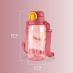 MILTON Regan 850 2-in-1 Lid Sip or Gulp Water Bottle | Sturdy Handle And Strap I BPA Free| Food-Grade | One-Touch Open | Leak-Proof | Ideal for Office, School, College, Gym | 836ml, Pink
