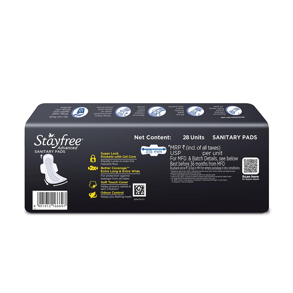 Stayfree Advanced Xxl|Combo Packs 84 Pads|All Night Ultra Comfort Sanitary Pads Women