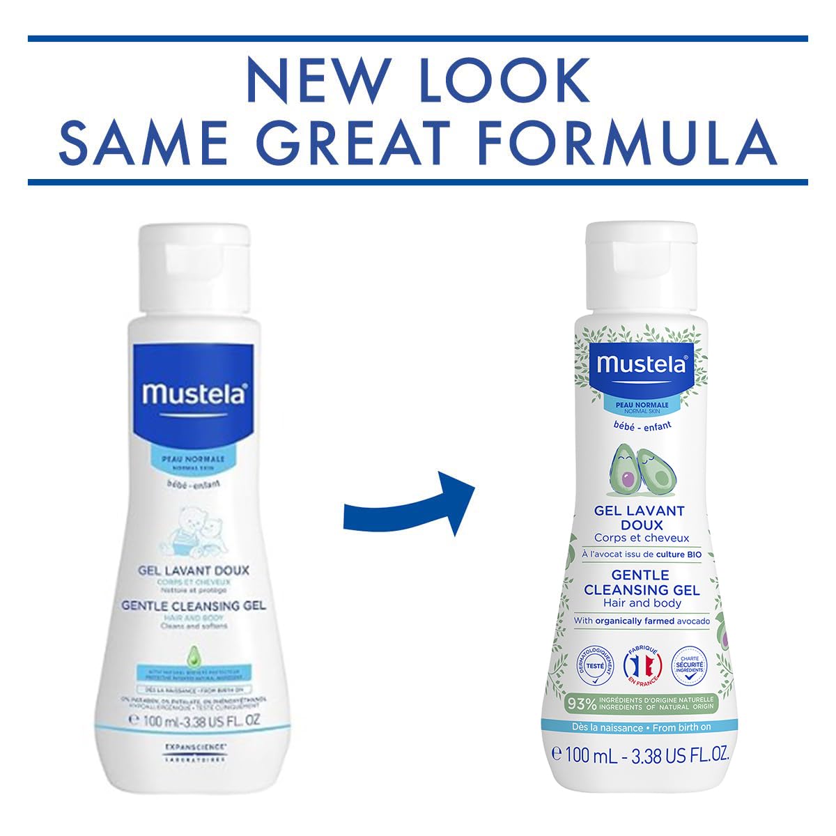Mustela Baby Body Wash and Shampoo with Avocado 100ml