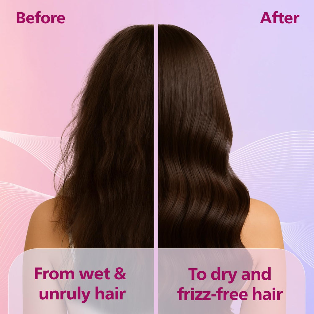Philips India's No.1 Hair Styling Brand - Foldable Hair Dryer | 1200W | Fast Blow Dry | 2 Heat Settings | ThermoProtect Tech |Travel-Friendly, Quick Dry | Frizz Control For Indian Hair | HP8120