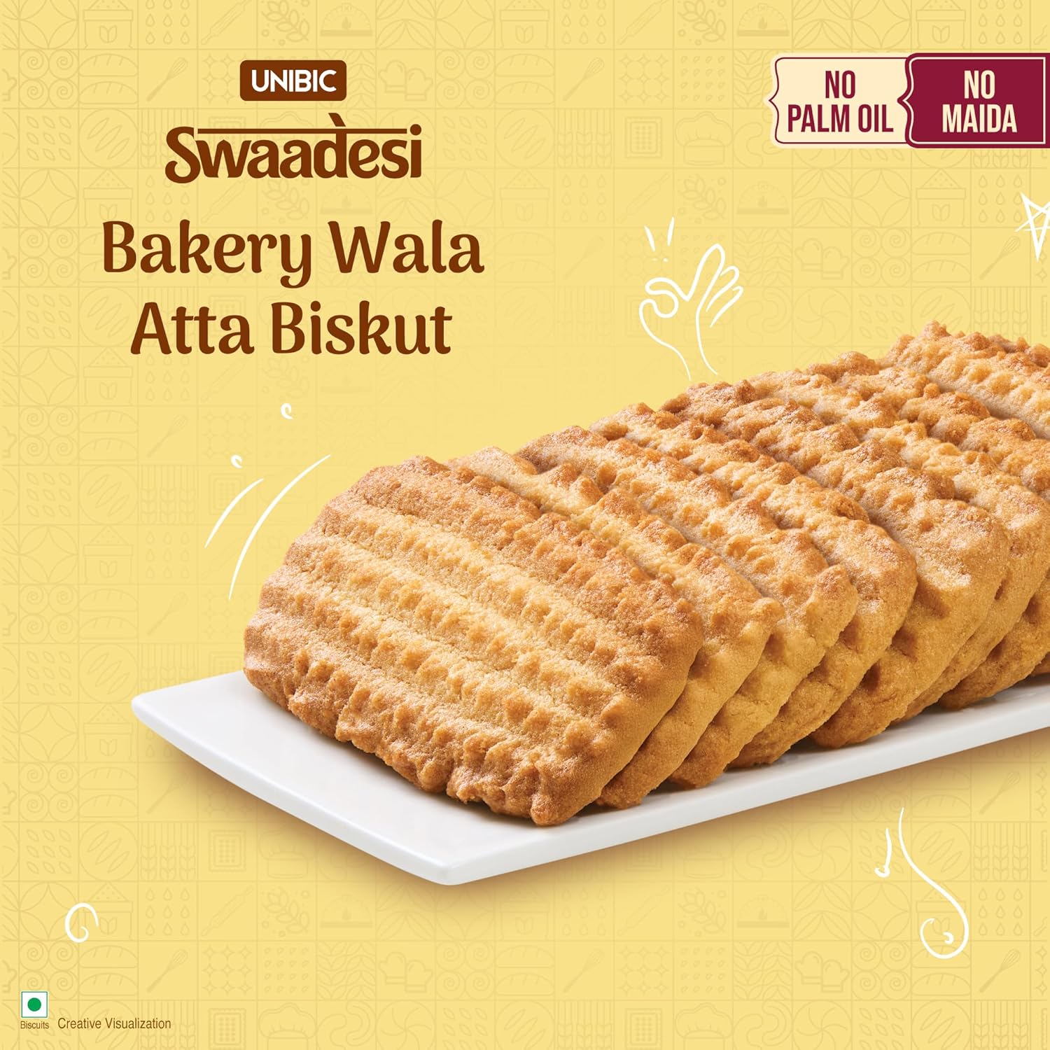 Unibic Swaadesi Atta Bakery Biscuits - No Maida, No Palm Oil I Biskut Bakery Biscuits I 200 gm