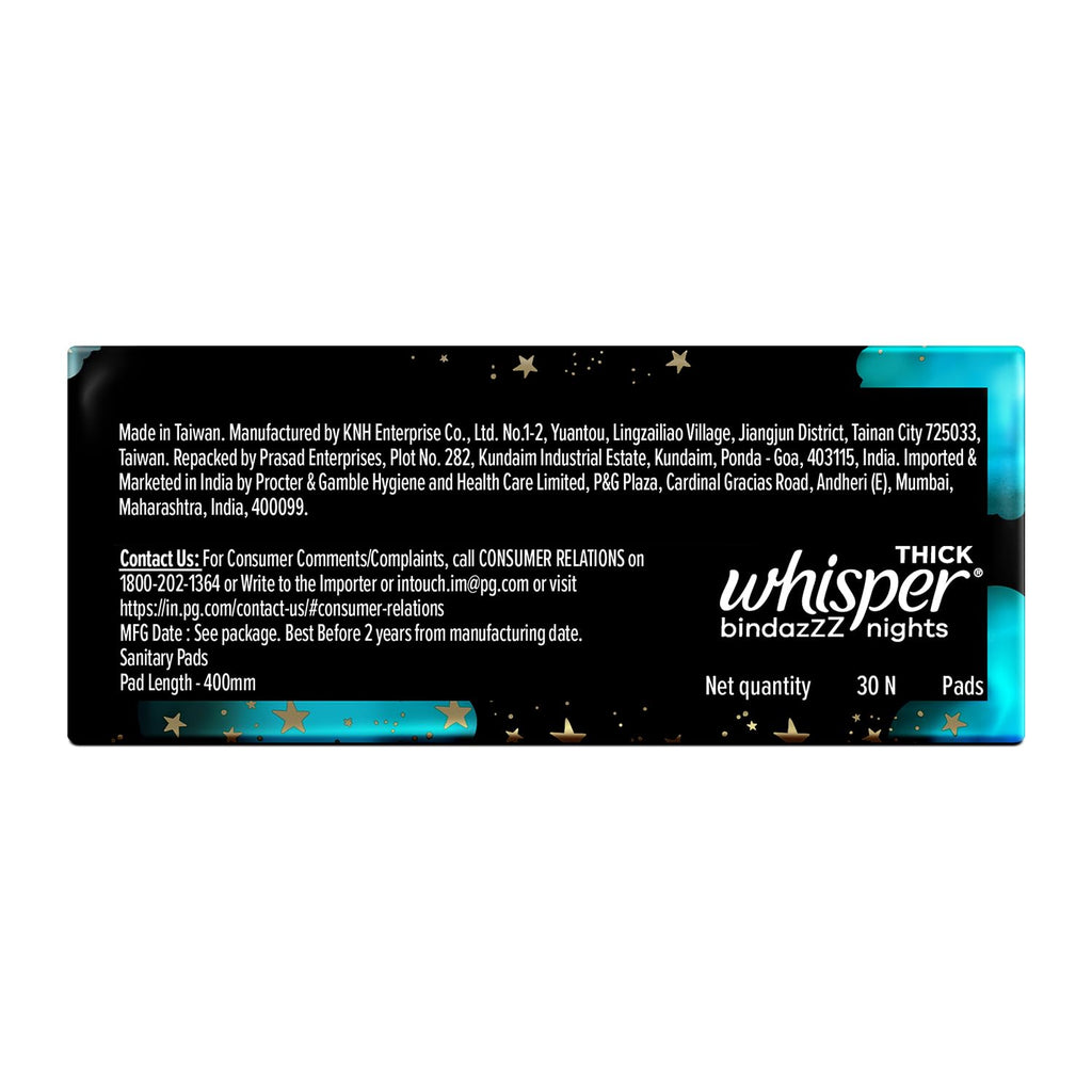 Whisper Bindazzz Nights 30 XXXL Sanitary Pads