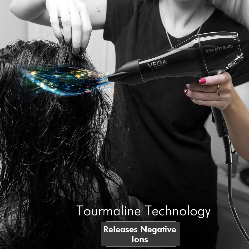 VEGA PROFESSIONAL Pro Dry 2400W Hair Dryer for Women & Men, Professional Blow Dryer with Cool Shot Button & Combination of 4 Heat & 2 Speed Settings, 16 Amp Plug, Salon Hair Styling at Home (VPMHD-03)