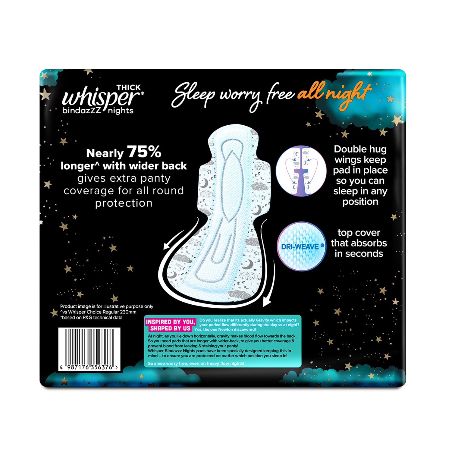 Whisper Bindazzz Nights 30 XXXL Sanitary Pads