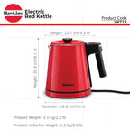 Hawkins Electric Red Kettle 1.2 Litre | 1200W | Cool Touch Body | Auto Cut-Off & Dry-Boil Protection | LED Indicator | Cord Storage | Red (HKT1R)