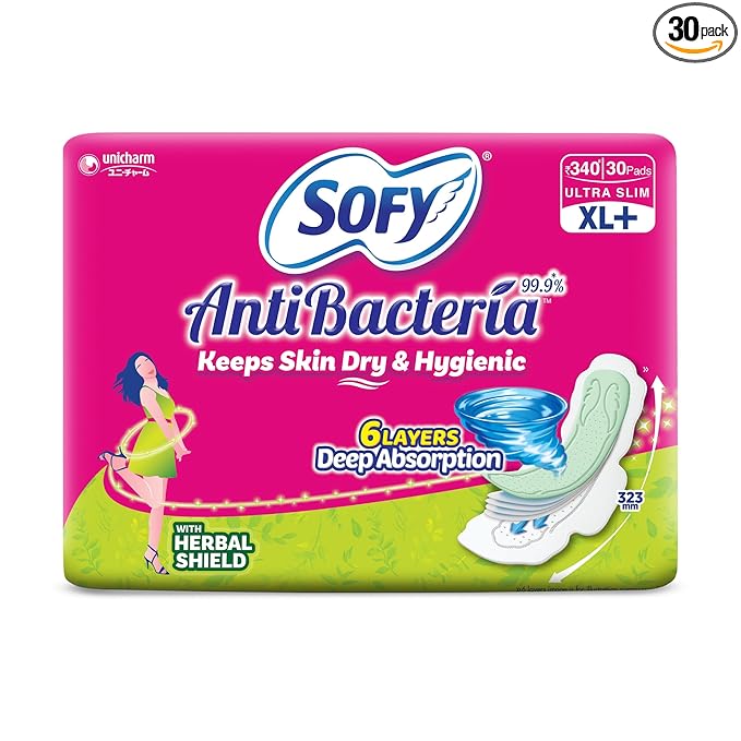 Sofy Antibacteria Sanitary Pads - 30 Pieces (Super XL Plus) (Pack of 1)
