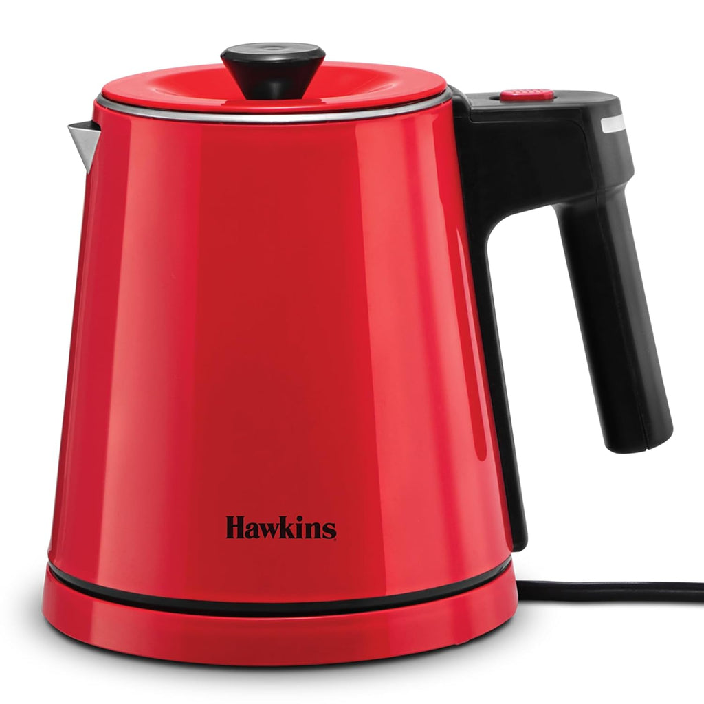 Hawkins Electric Red Kettle 1.2 Litre | 1200W | Cool Touch Body | Auto Cut-Off & Dry-Boil Protection | LED Indicator | Cord Storage | Red (HKT1R)