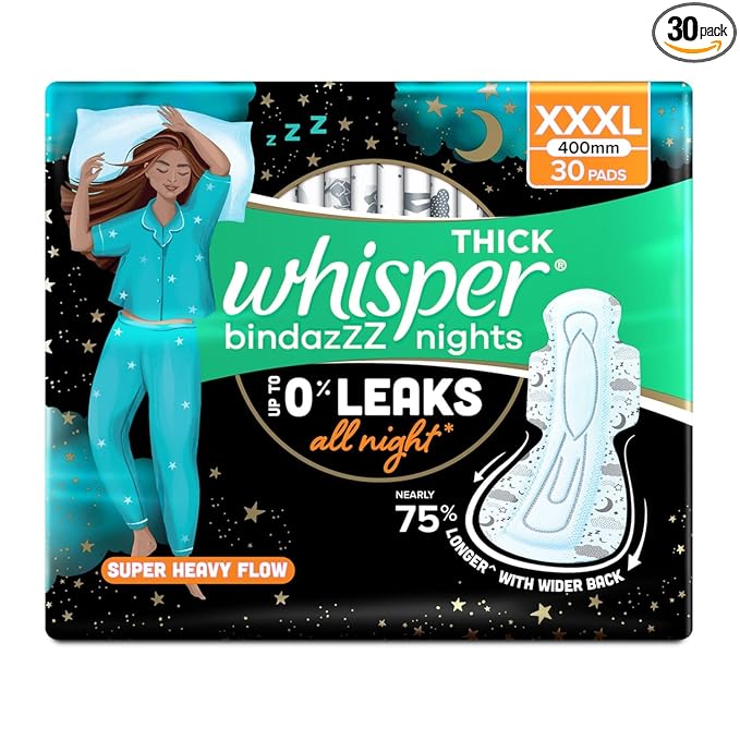 Whisper Bindazzz Nights 30 XXXL Sanitary Pads