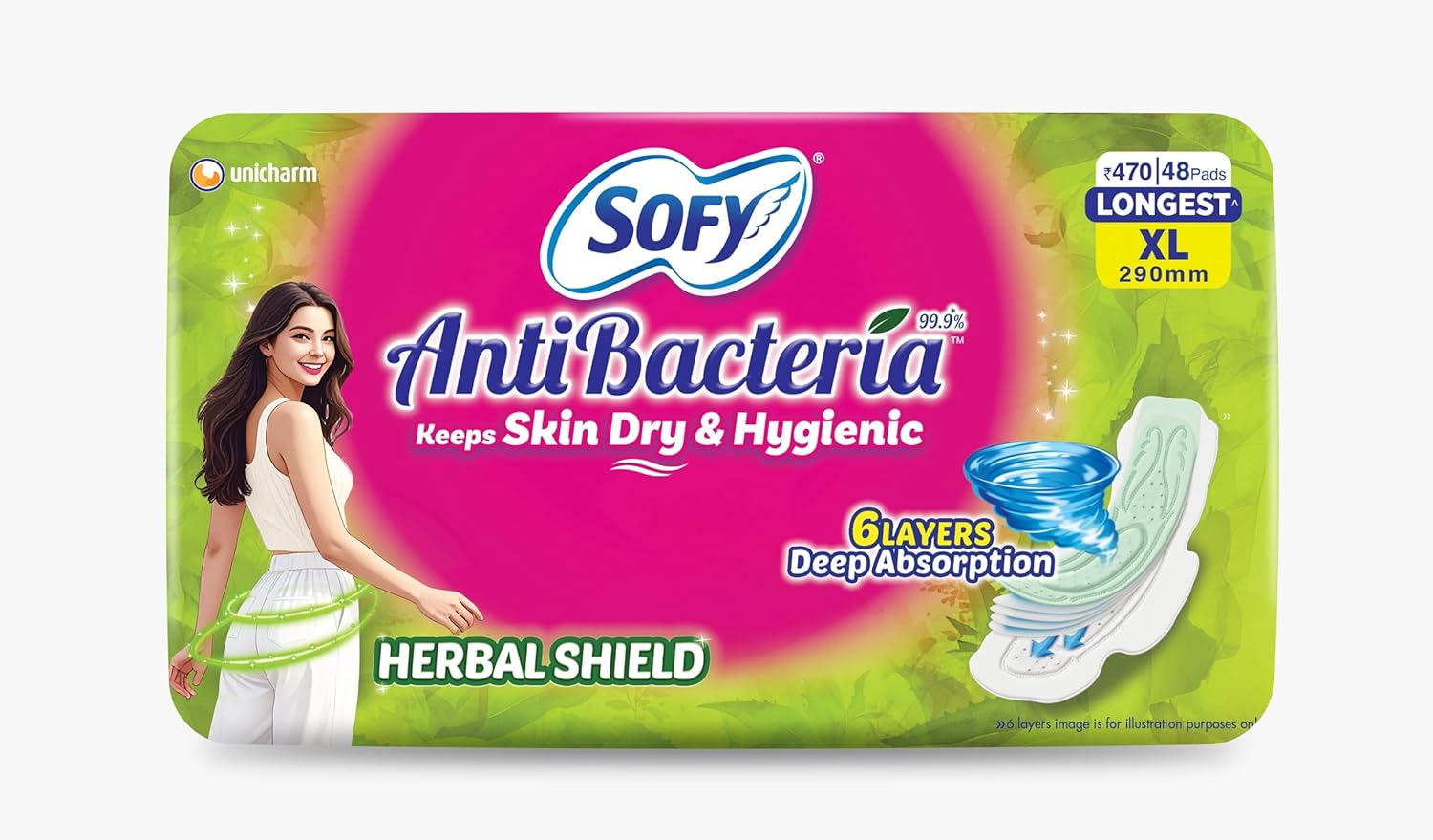 Sofy AntiBacteria XL - 290mm | 48 Count pads