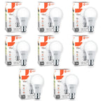 Orient Electric 9W High Glow LED bulb| 180-degree wide beam angle| Voltage surge protection up to 4 kV| 6500K, Cool White| B22d base| Made in India| Pack of 8