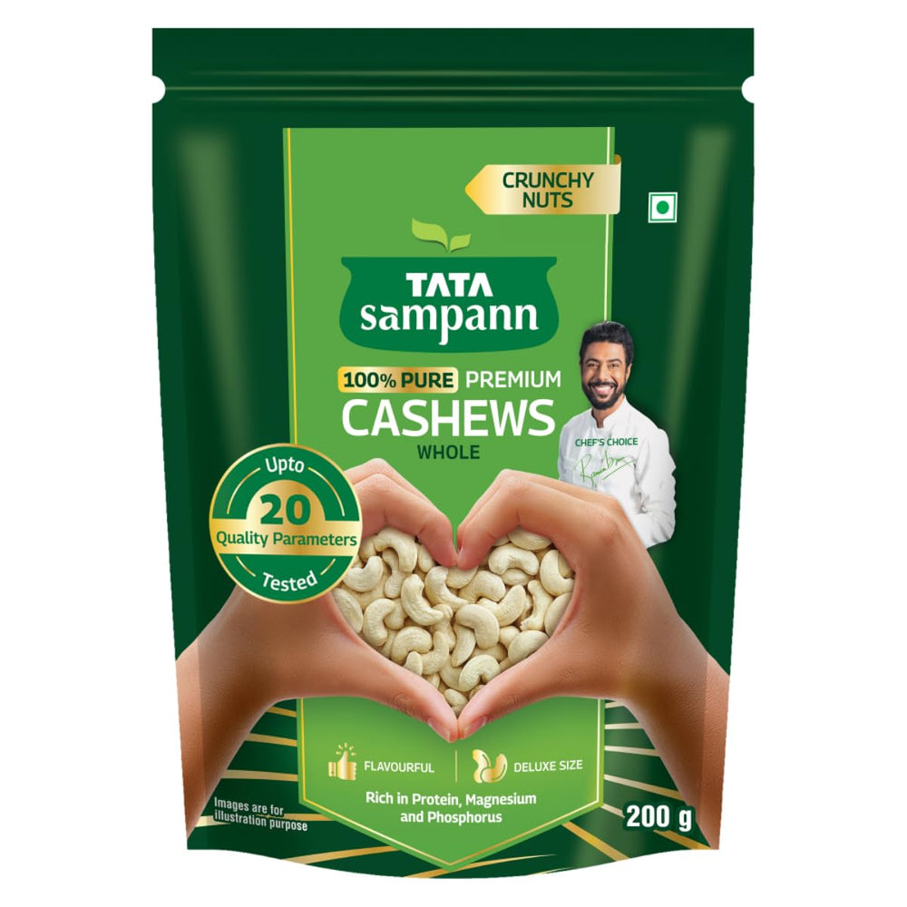 Tata Sampann Pure Cashews Whole/Kaju, 200g