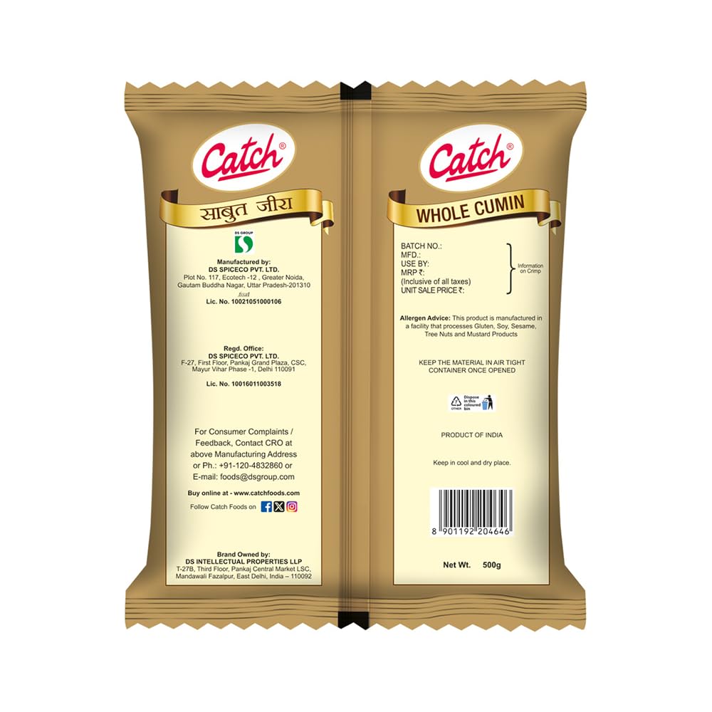 Catch Cumin Whole | Jeera Whole, 500g