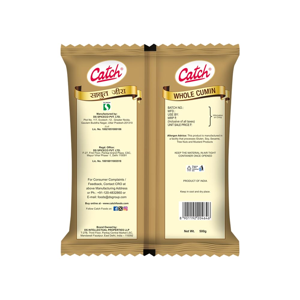 Catch Cumin Whole | Jeera Whole, 500g