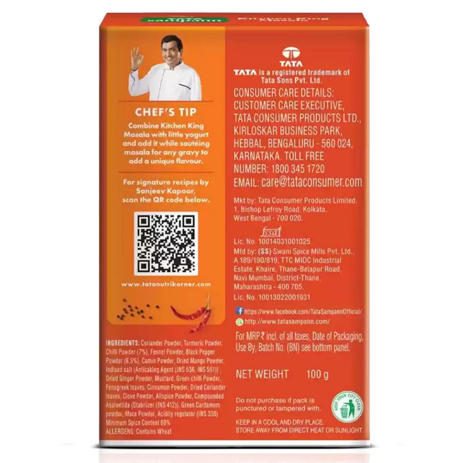 Tata Sampann Kitchen King Masala with Natural Oils, 100g
