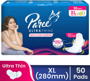 Paree Ultra Thinz Soft & Rash Free Double Feathers XL Pads Sanitary Pad (Pack of 50)