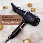 Vega Pro-Xpert 2200W Professional Hair Dryer for Women with 2 Speed/3 Heat Settings, Cool Shot Button, Diffuser & 2 Detachable Nozzles, Travel Friendly, (VHDP-03), 2000 Watts, Black