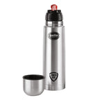 CELLO Swift Stainless Steel Hot and Cold Water Bottle 1000 ml Silver | ISI Certified Spillproof Leakproof Screw Lid Double Wall Vacuum Insulated Thermos Flask Water Bottle for Home Office Gym Travel