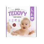 TEDDYY Easy Baby L Size Diaper Tape Style | 60 Count (Large) | 9-13 kgs (Pack of 1) | Quick Absorbency | Extra Super Soft | Anti - Bacterial | Wetness Indicator with Adjustable Grip Tapes