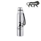 CELLO Goldie Stainless Steel Water Bottle 1000 ml, Silver | ISI Certified, Single Walled, Rust & Leakproof, Easy to Open & Pour Wide Mouth Steel Bottle | Perfect for School, College, Office, Travel