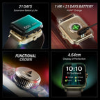 boAt Storm Infinity w/21 Days Extensive Battery Life, BT Calling, Huge 550mAh Battery, Fast Charge, 1.83” (4.65cm) Display, HR, SpO2 & Sleep Tracking, Smart Watch for Men & Women (Brown)