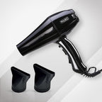 Wahl 05439-1024 Super Dry 1800 Watts Professional Styling Hair Dryer with Tourmaline Technology, Black, 3 Heat Settings 2 Speed Settings, 2.4 m long cord, Cold Shot Button to Prevent Hair Damage, Secondary Thermal fuse for Overheat Protection