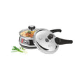 Milton Pro Cook Induction Cookware & Gas Stove Friendly Triply Stainless Steel Curve Pressure Cooker 2.5 Litre With Dual Lid | Outer & Glass Lid | Gasket Release System | ISI Certified | 5Y Warranty