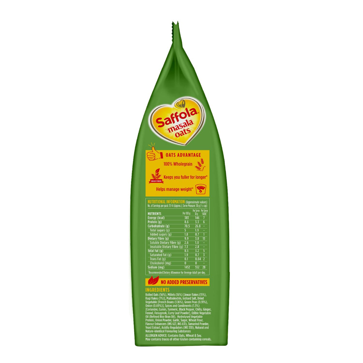 Saffola Masala Oats| Curry Corn Pepper | 500g