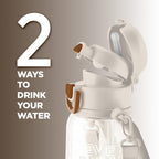 MILTON Regan 850 2-in-1 Lid Sip or Gulp Water Bottle | Sturdy Handle And Strap I BPA Free| Food-Grade | One-Touch Open | Leak-Proof | Ideal for Office, School, College, Gym | 836ml, White