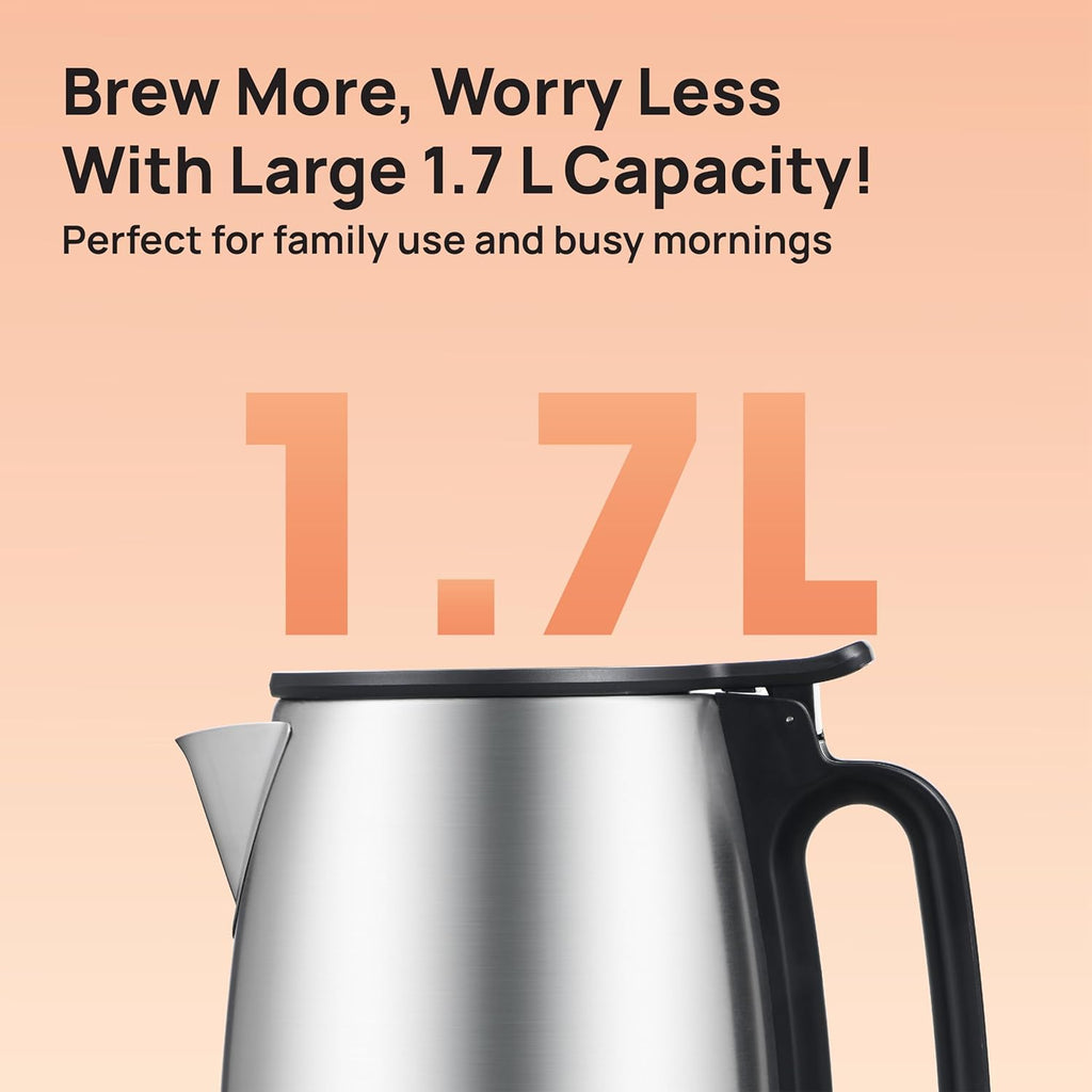 Havells Vesta Electric Kettle | Large 1.7L | 2000 Watts | 360° Cordless Control | Wide Mouth for Easy Use | Triple Safety Protection | Premium SS Body | 1Yr Door Step Warranty by Havells, rust