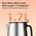 Havells Vesta Electric Kettle | Large 1.7L | 2000 Watts | 360° Cordless Control | Wide Mouth for Easy Use | Triple Safety Protection | Premium SS Body | 1Yr Door Step Warranty by Havells, rust