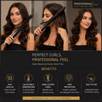 Professional Feel CURLING TONG, Hair Curler with 25mm Ceramic Barrel, Heat Ready Indicator, Comfortable Rubber Grip, Safety Stand and Salon Length Swivel Cord for quick Salon like finish (25mm)