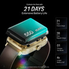 boAt Storm Infinity w/21 Days Extensive Battery Life, BT Calling, Huge 550mAh Battery, Fast Charge, 1.83” (4.65cm) Display, HR, SpO2 & Sleep Tracking, Smart Watch for Men & Women (Brown)