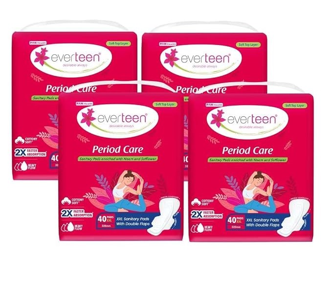 everteen XXL Sanitary Pads for Women, 320mm, Double Wing Shape Napkins