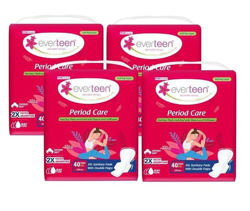 everteen XXL Sanitary Pads for Women, 320mm, Double Wing Shape Napkins