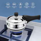 Milton Pro Cook Induction Cookware & Gas Stove Friendly Triply Stainless Steel Curve Pressure Cooker 2.5 Litre With Dual Lid | Outer & Glass Lid | Gasket Release System | ISI Certified | 5Y Warranty