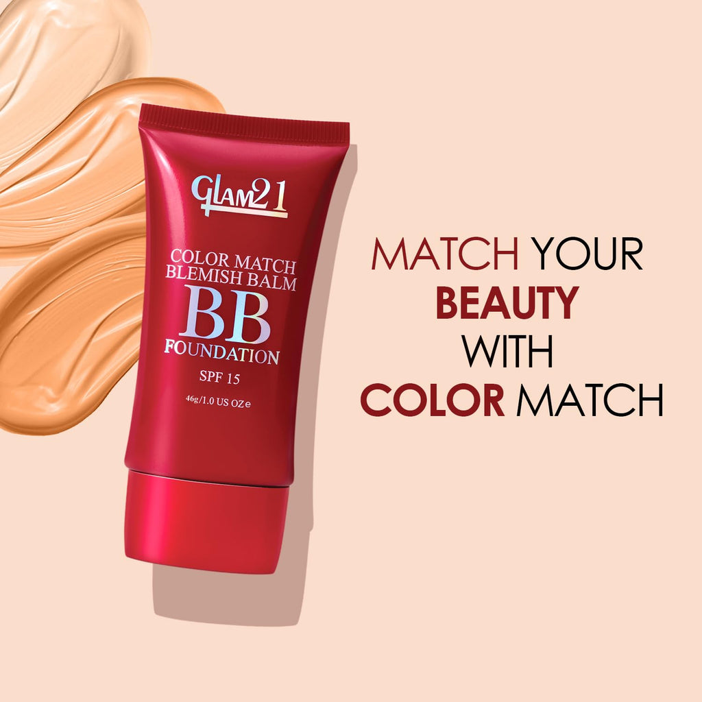 Glam 21 Color Match BB Cream Foundation SPF15,46g