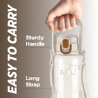 MILTON Regan 850 2-in-1 Lid Sip or Gulp Water Bottle | Sturdy Handle And Strap I BPA Free| Food-Grade | One-Touch Open | Leak-Proof | Ideal for Office, School, College, Gym | 836ml, White