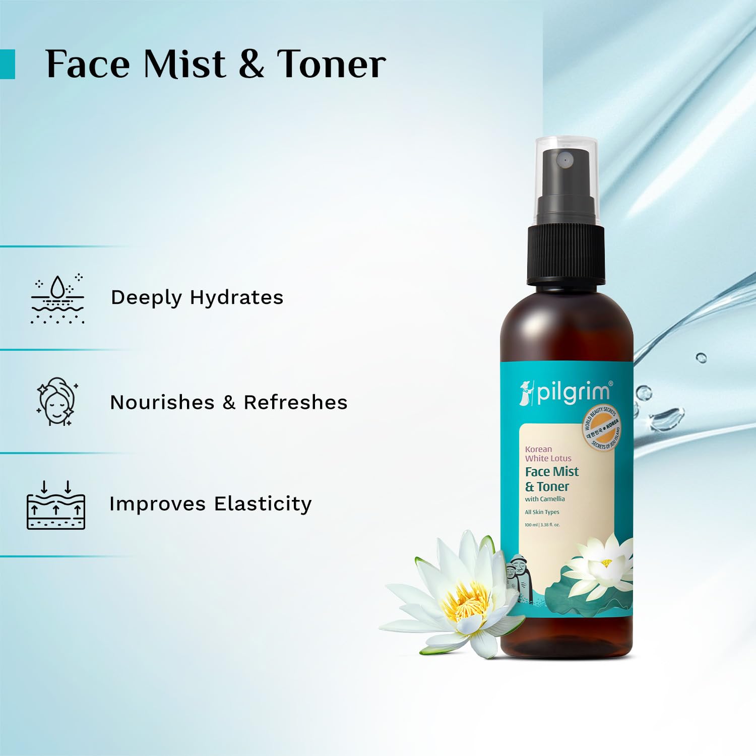 Pilgrim Korean Beauty White Lotus Refreshing Face Mist &amp; Toner