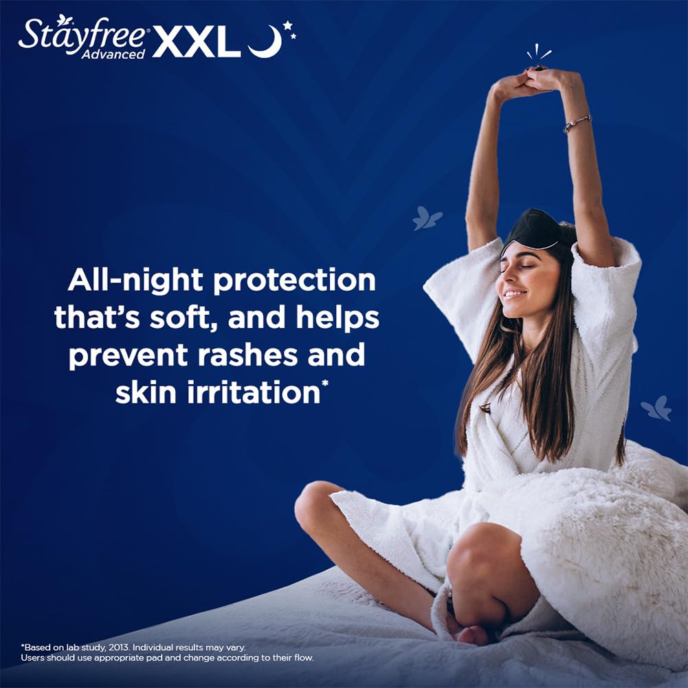 Stayfree Advanced XXL All Night Sanitary Pads For Women | 42 Pads | Ultra Soft Cover
