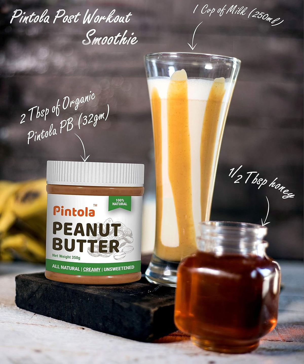 Pintola All Natural Peanut Butter Crunchy 1kg (Pack of 3)
