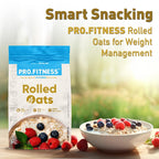 PRO.FITNESS Rolled Oats 900g |100% Wholegrain Premium Rolled Oats | 13g Protein & 10g Rich in Fiber | Nutritious & Healthy Breakfast Cereal